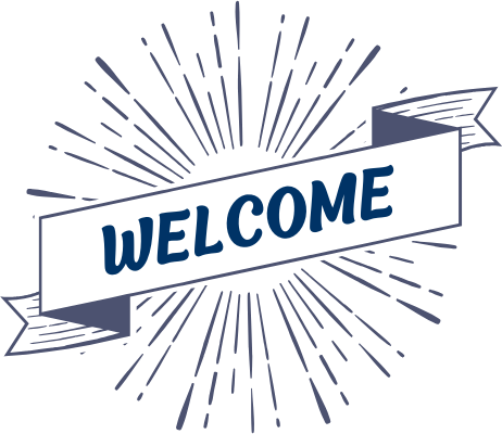 A banner that says welcome